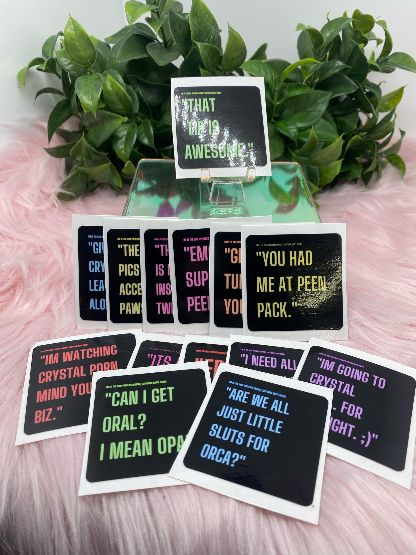 R-rated customer quote stickers - OM of the Soul